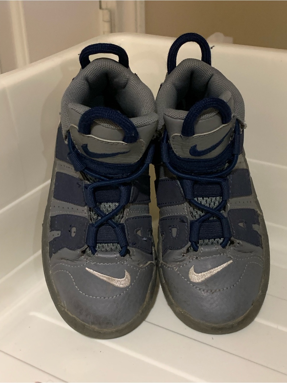 Nike Kids Uptempo Navy and Gray